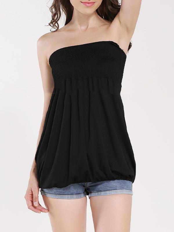 Solid Smocked Bandeau Top Product Image