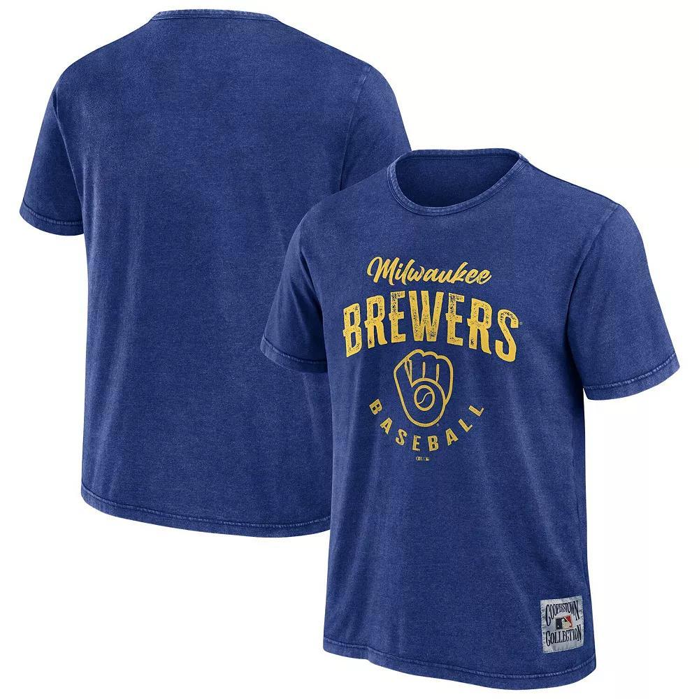 Men's Darius Rucker Collection by Fanatics Heather Royal Milwaukee Brewers Cooperstown Collection Washed T-Shirt,  Product Image