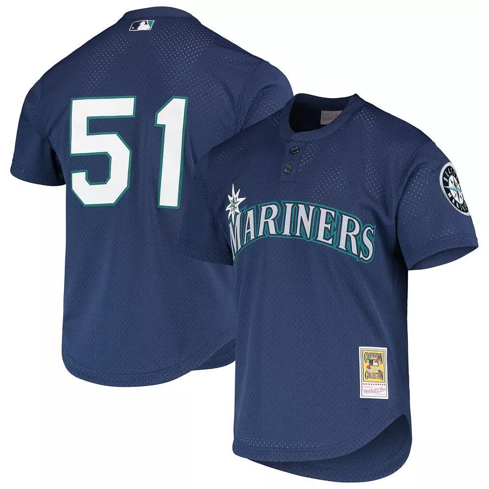 Men's Mitchell & Ness Ichiro Suzuki Royal Seattle Mariners Cooperstown Collection Mesh Batting Practice Jersey, Size: Large, Blue Product Image