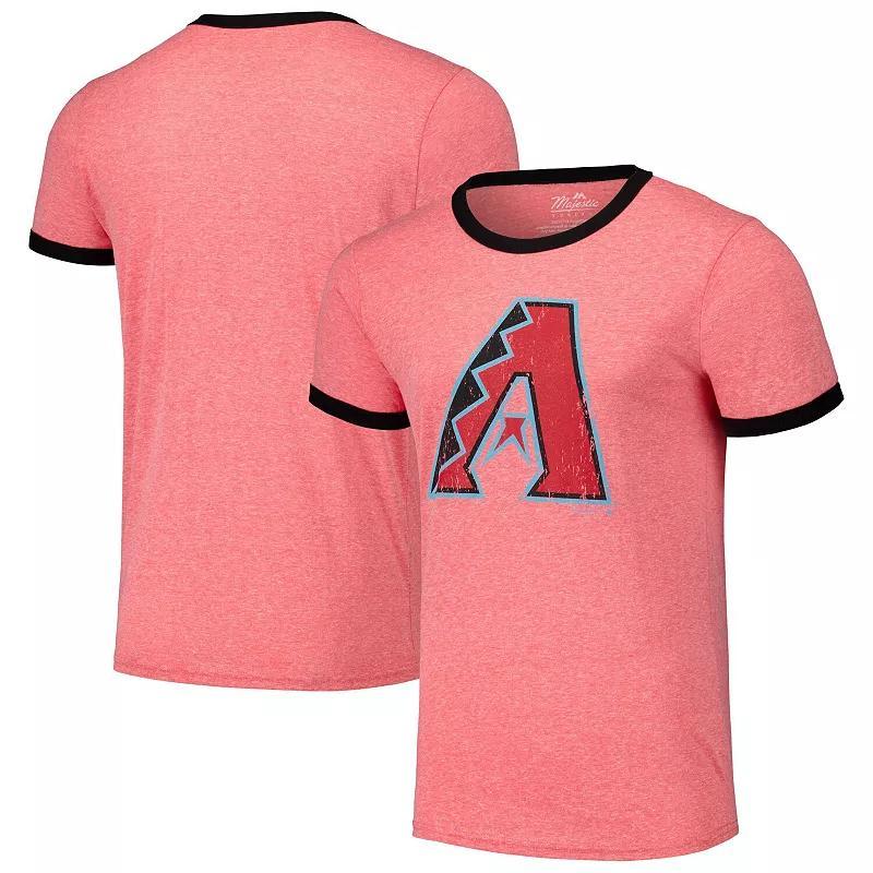 Mens Majestic Threads Arizona Diamondbacks Ringer Tri-Blend T-Shirt Product Image