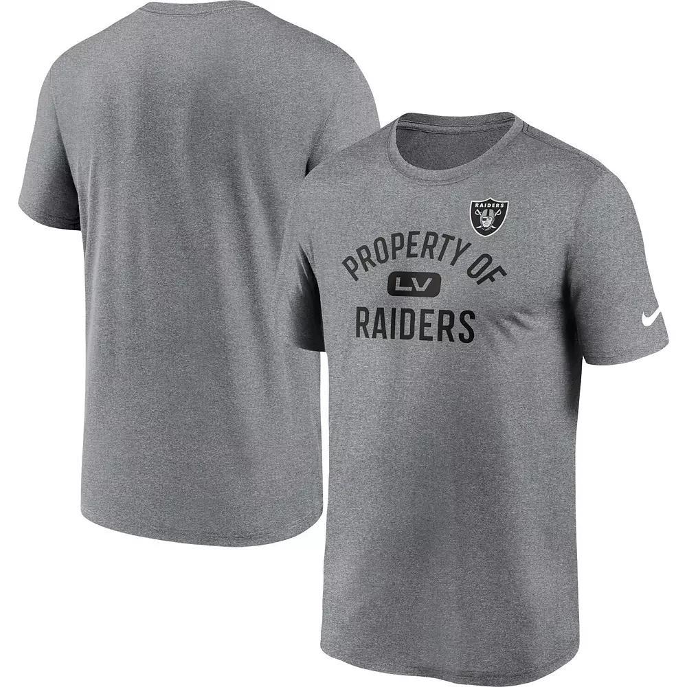 Men's Nike Las Vegas Raiders Heather Charcoal Property Of Legend Performance T-Shirt,  Product Image
