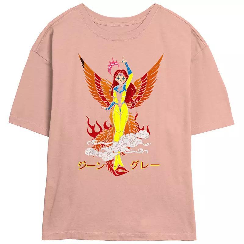 Juniors X-Men Jean Grey Becoming Phoenix Skimmer Graphic Tee, Girls Pink Product Image