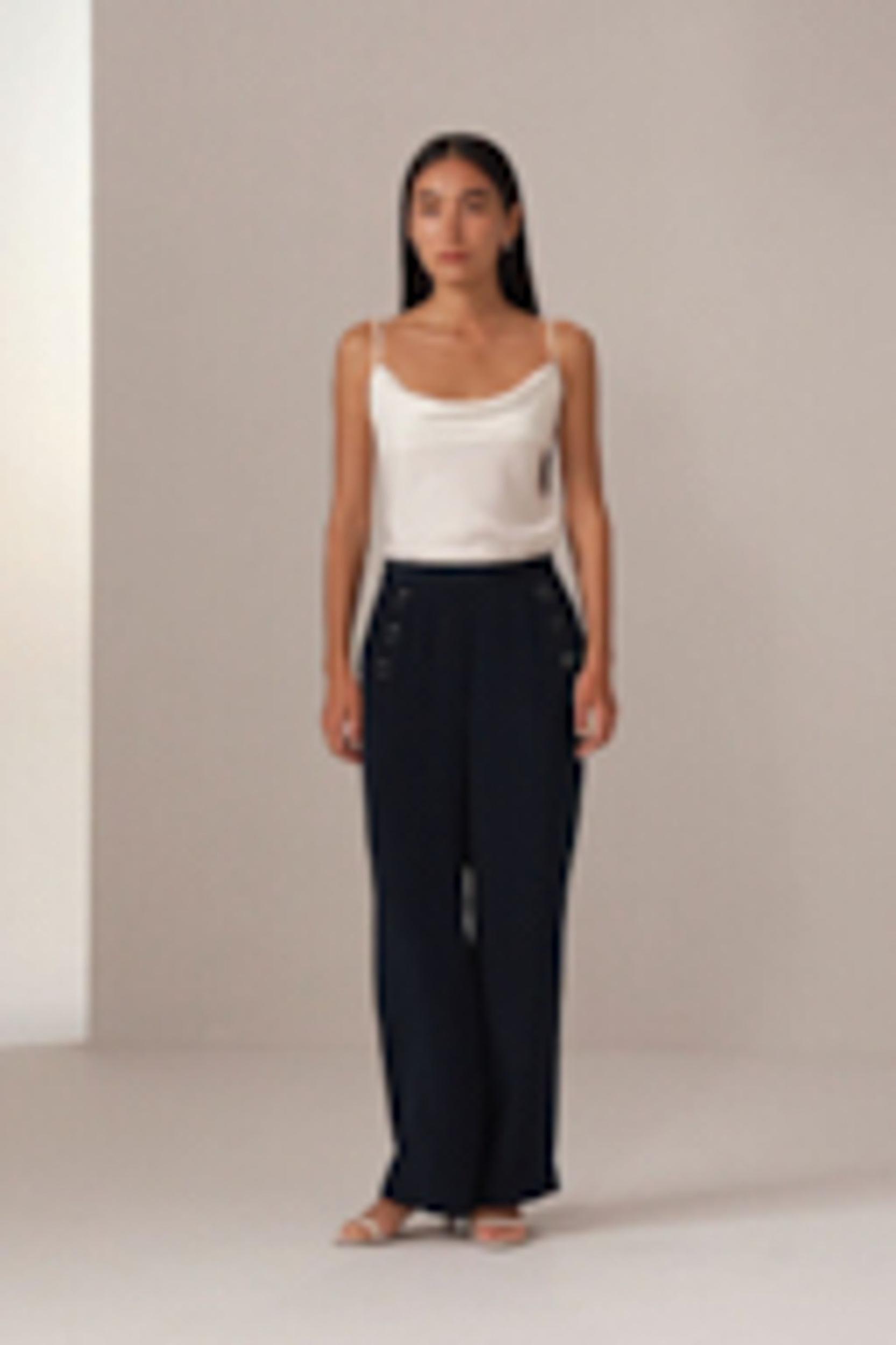 Nautical-Inspired Cropped Trousers Product Image