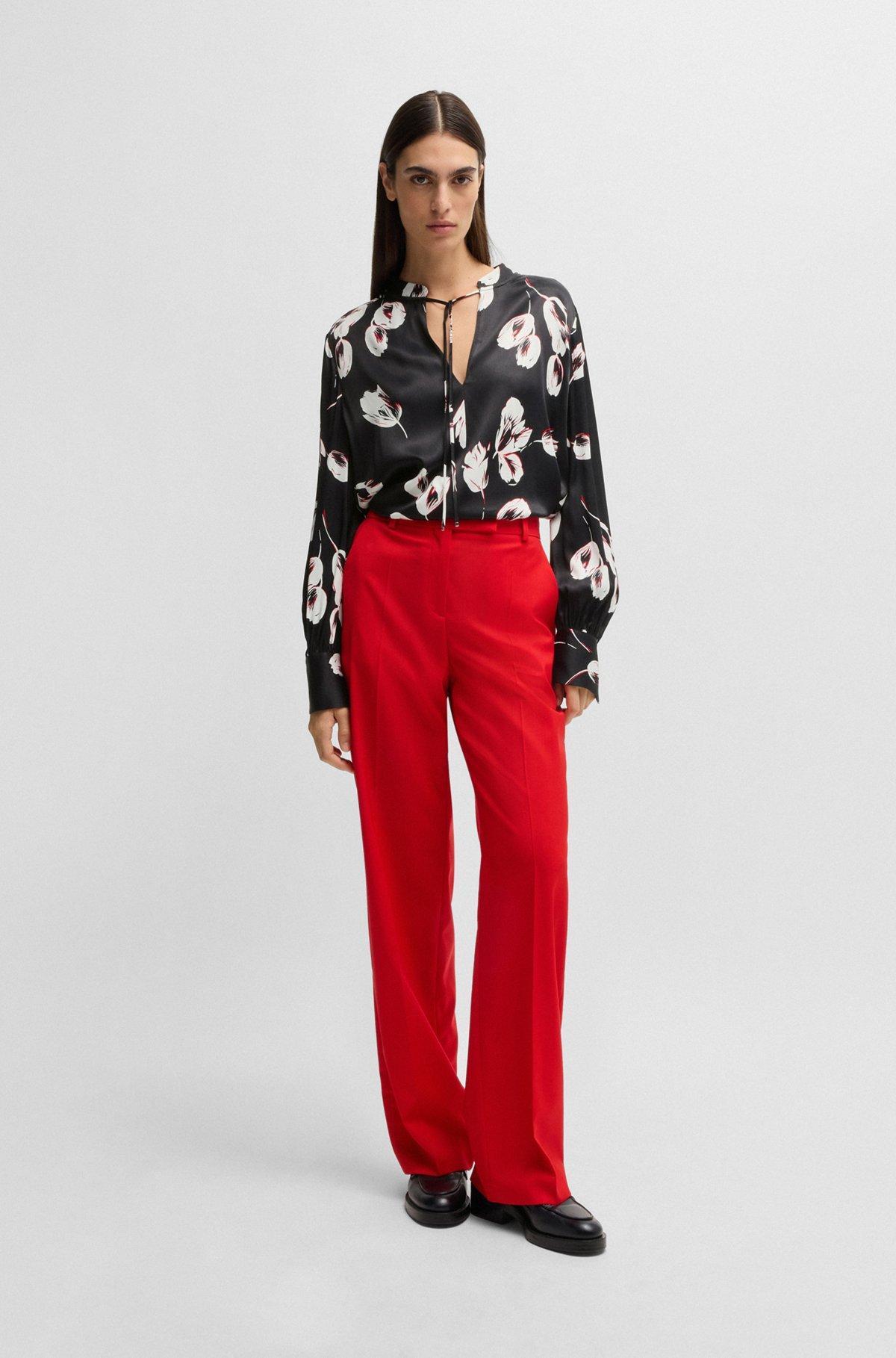 Relaxed-fit blouse with tulip print Product Image