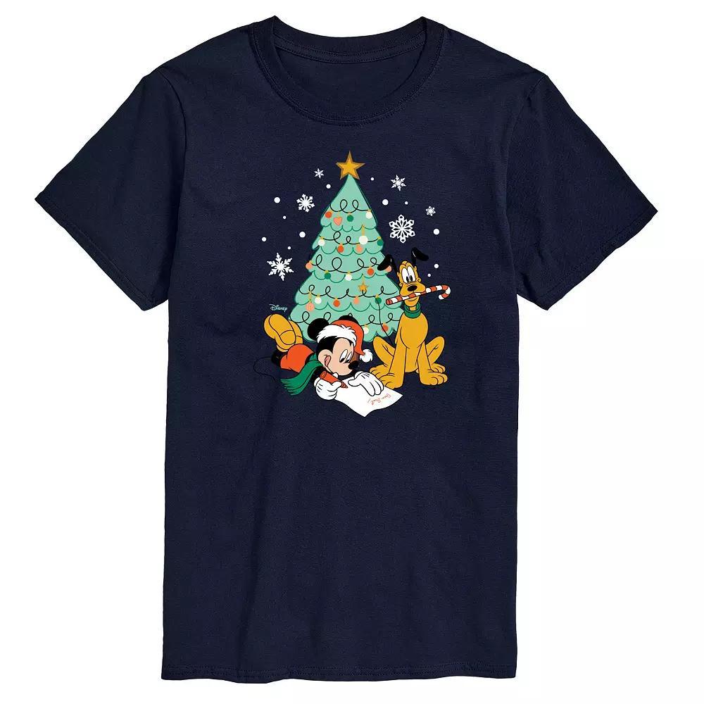Disney's Mickey Mouse & Pluto Men's Christmas Tree Graphic Tee,  Product Image