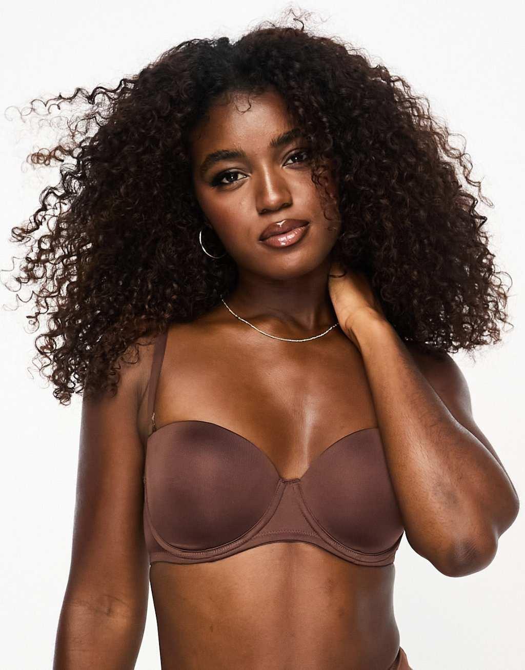 ASOS DESIGN microfiber moulded multiway strapless bra Product Image