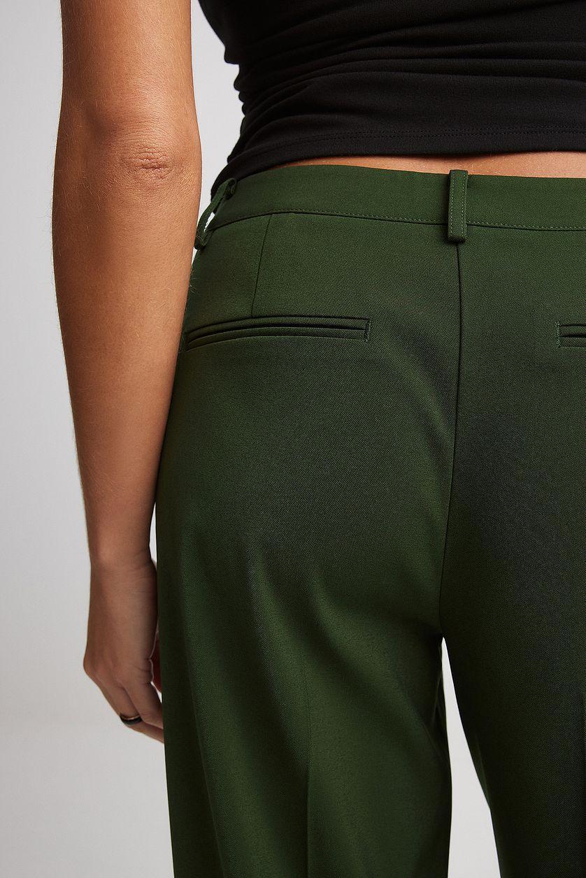 Straight Low Waist Suit Pants Product Image