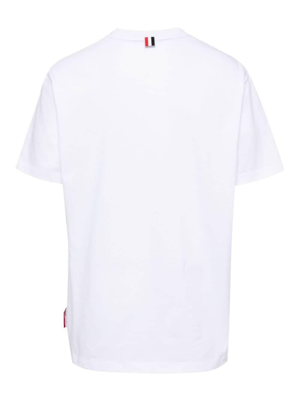 THOM BROWNE Floral-print Cotton T-shirt In White Product Image