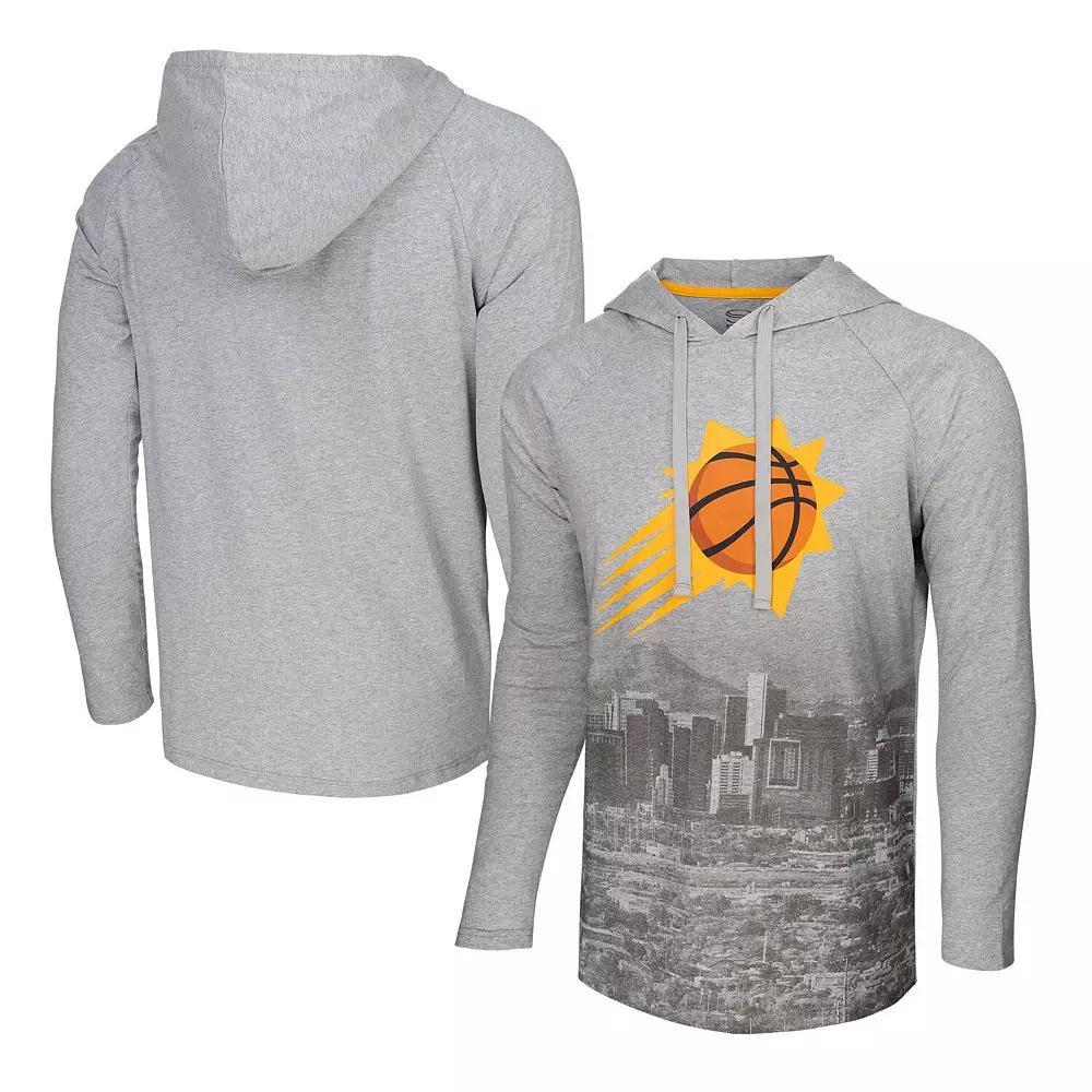 Men's Stadium Essentials Heather Gray Phoenix Suns Atrium Raglan Long Sleeve Hoodie T-Shirt, Adult Unisex,  Product Image