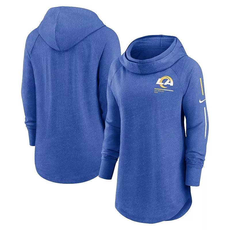 Women's Nike Royal Los Angeles Rams Minimal Statement Lightweight Raglan Funnel Neck Pullover Hoodie,  Product Image