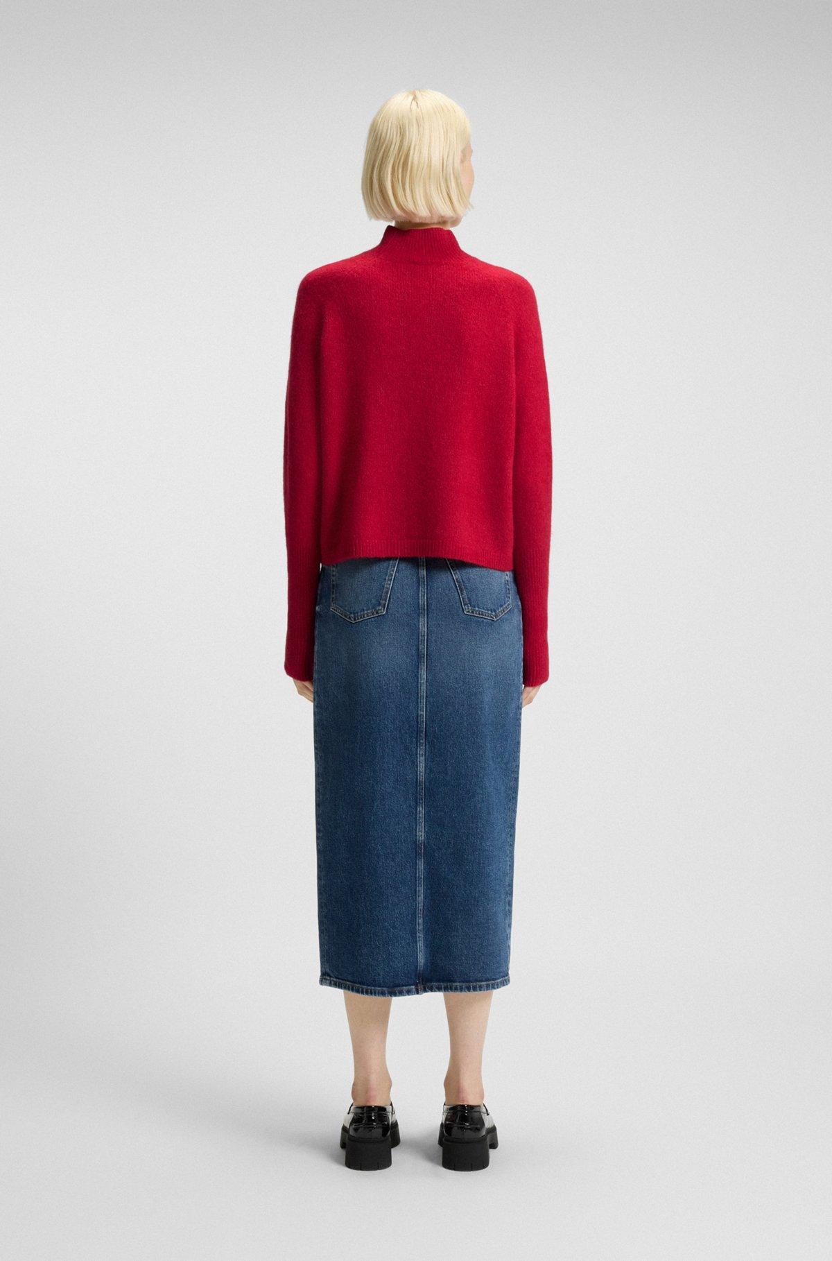 Relaxed-fit mock-neck sweater in a wool blend Product Image