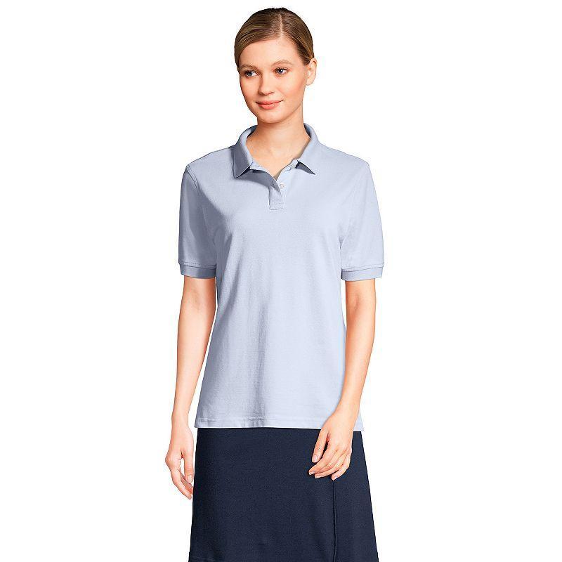 Women's Lands' End School Uniform Short Sleeve Mesh Polo Shirt, Size: Small, Red Product Image