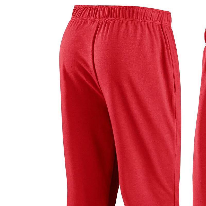 Men's Fanatics Branded Red Wisconsin Badgers Chop Block Fleece Sweatpants,  Product Image