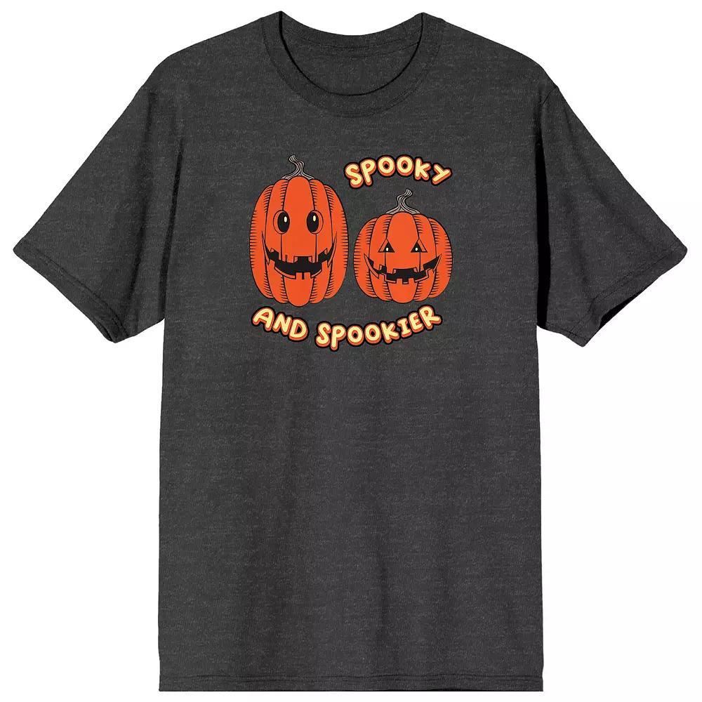 Men's Halloween Pumpkins Spooky & Spookier Graphic Tee,  Product Image