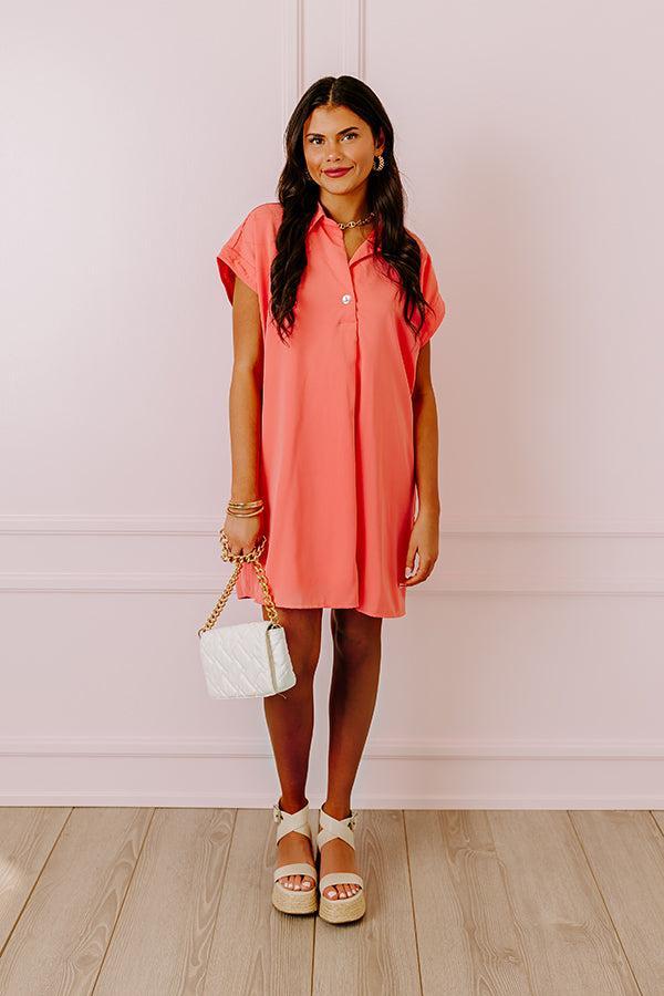 Effortless Radiance Shift Dress in Coral Product Image