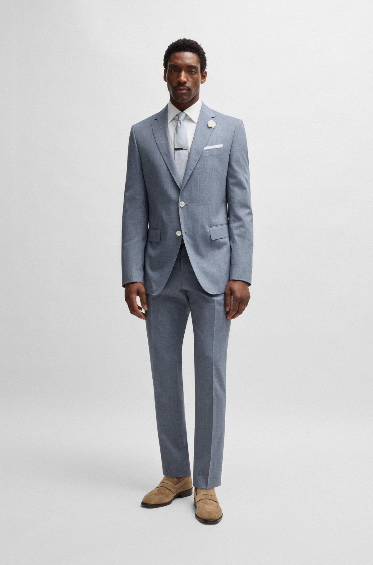 Formal trousers in a patterned virgin-wool blend Product Image