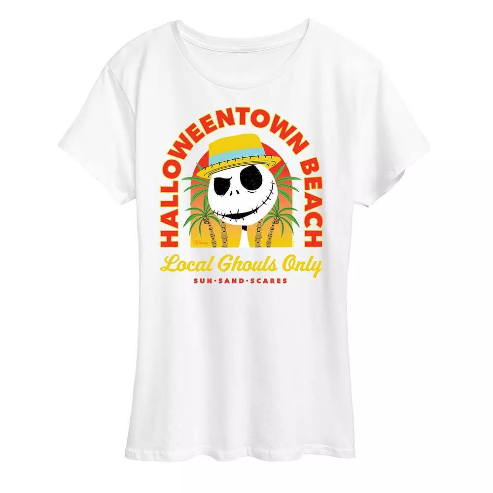 Disney's Nightmare Before Christmas Jack Skellington Women's Halloweentown Beach Graphic Tee,  Product Image