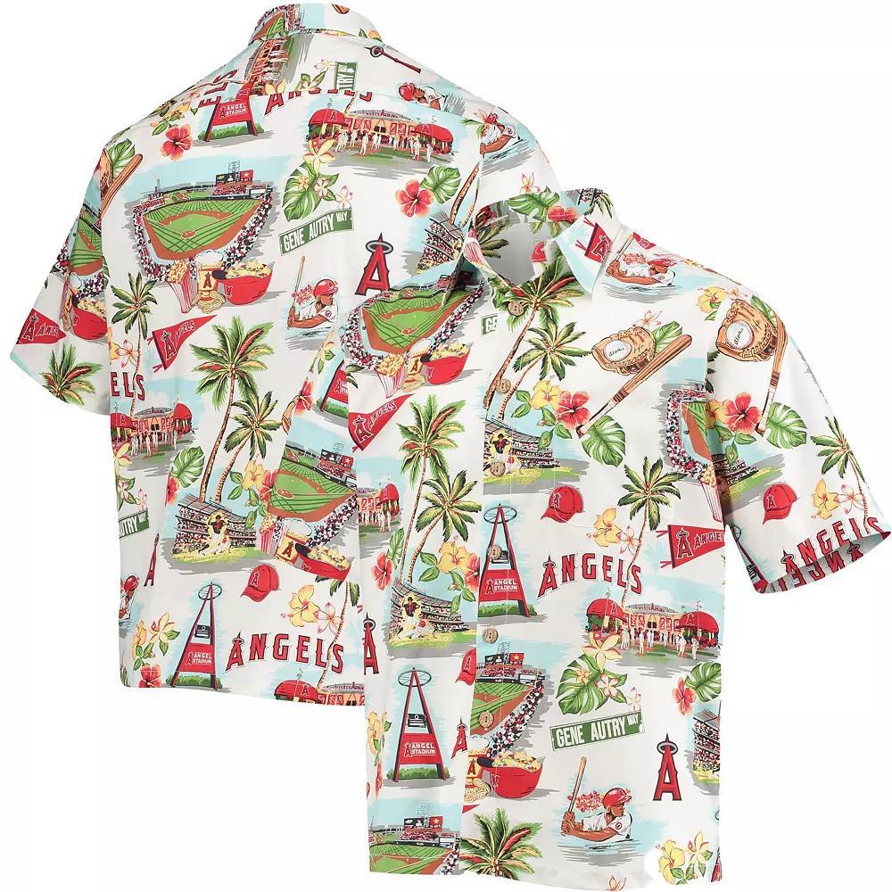 Men's Reyn Spooner White Los Angeles Angels Scenic Button-Up Shirt, Size: Small Product Image