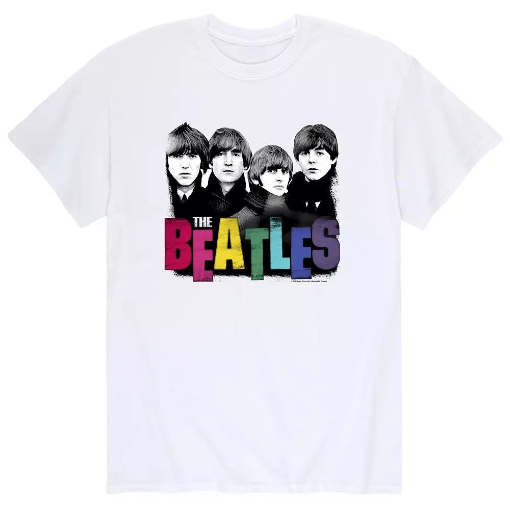 Men's The Beatles Colorful Tee, Size: Large, White Product Image