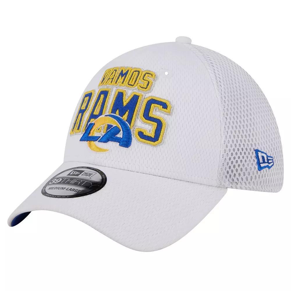 Men's New Era White Los Angeles Rams Breakers 39THIRTY Flex Hat,  Product Image