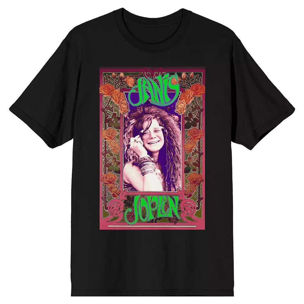 Men's Janis Joplin Rose Border Graphic Tee,  Product Image