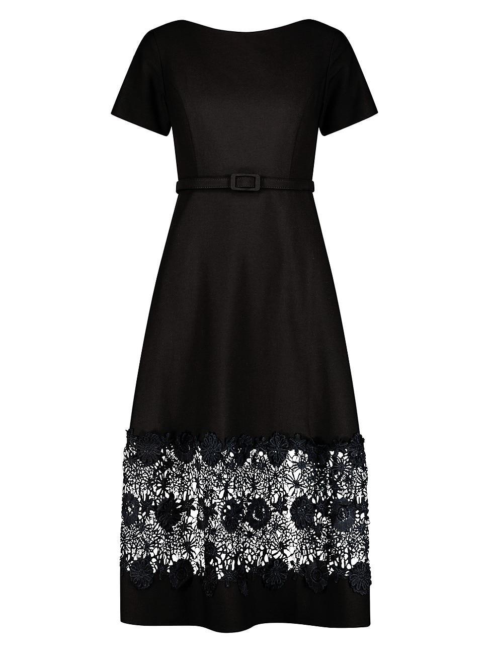 Womens Crepe Fit & Flare Midi-Dress Product Image