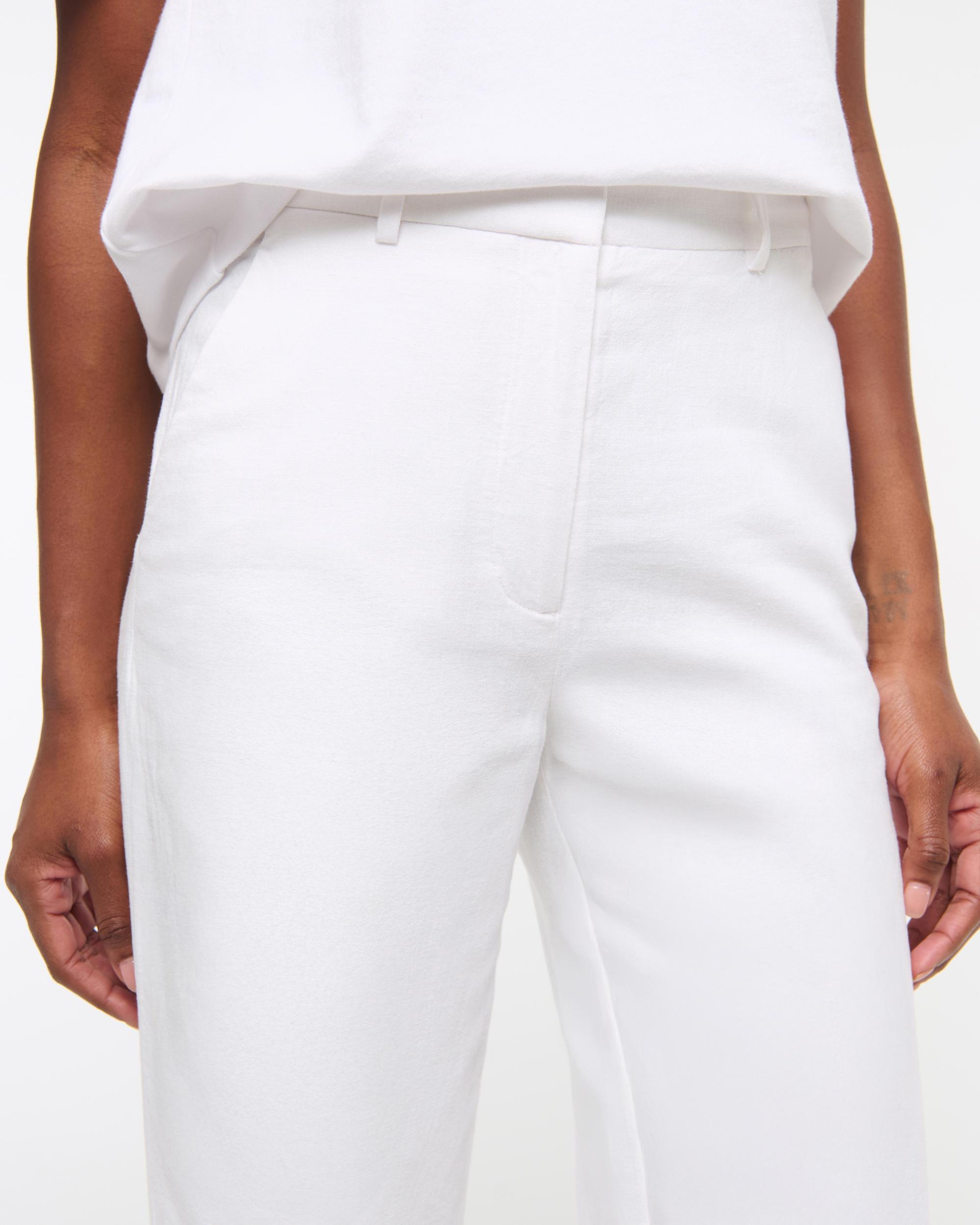 Tailored Linen-Blend Wide Leg Pant Product Image