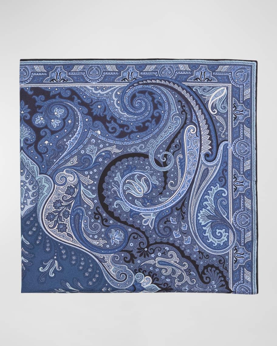 Mens Paisley Silk Twill Pocket Square Product Image