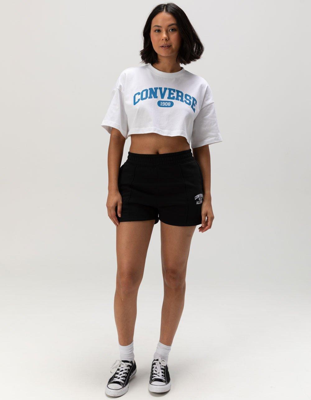 CONVERSE 1908 Womens Crop Tee - WHITE Product Image
