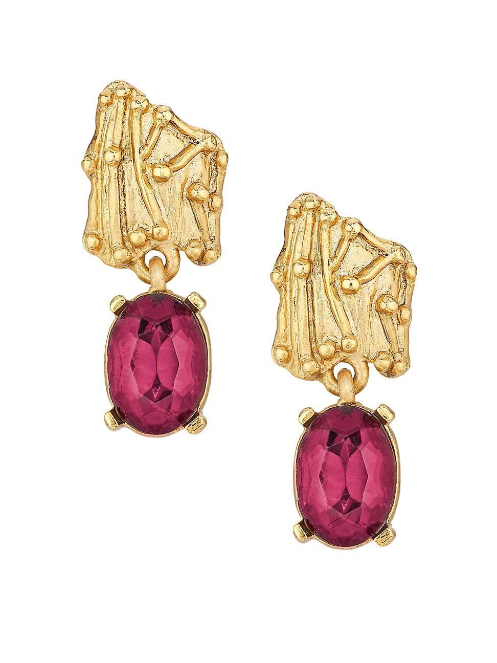 Womens Goldtone & Glass Crystal Drop Earrings Product Image