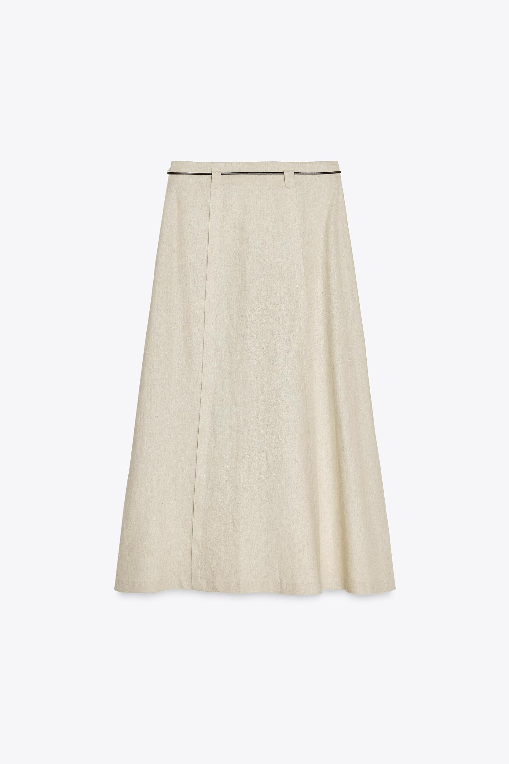 LINEN MIDI SKIRT Product Image