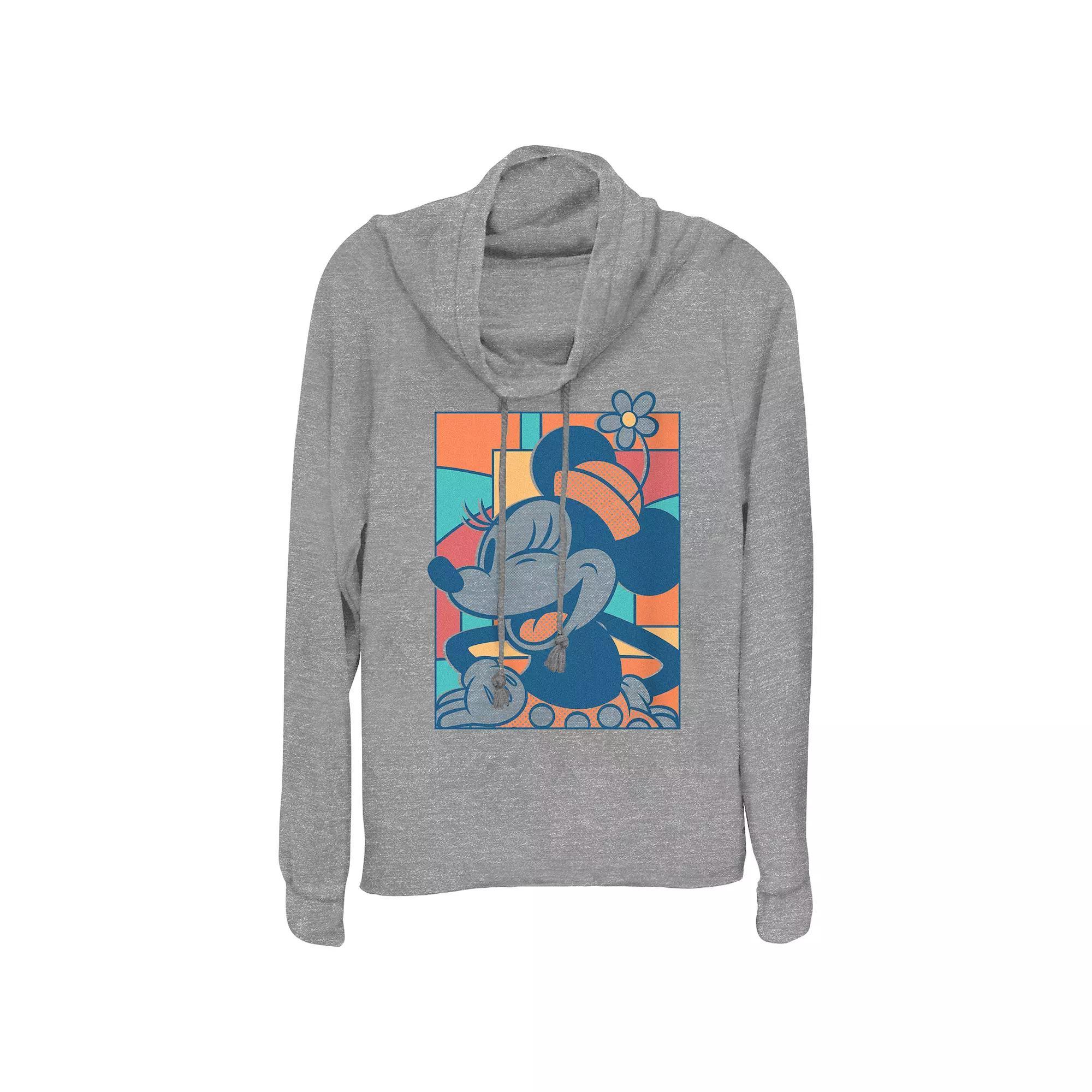 Disney's Minnie Mouse Winking Women's Cowlneck Graphic Lightweight Long Sleeve,  Product Image