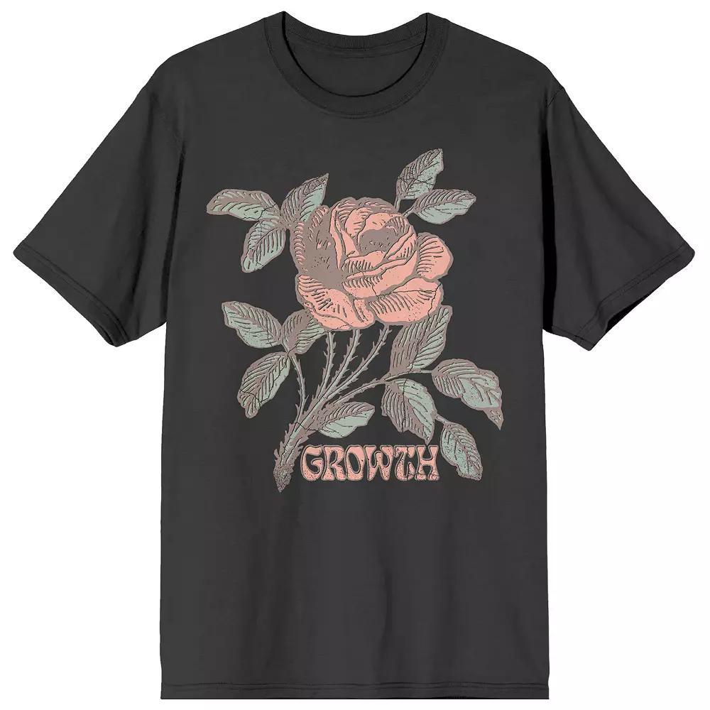 Men's Vintage Rose Positive Graphic Tee, Size: Large, Gray Product Image