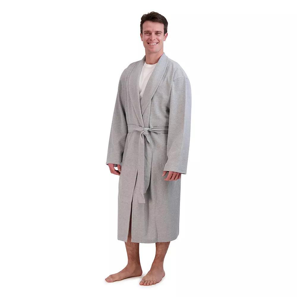 Men's Hanes® Cotton Waffle Robe, Grey Gray Product Image
