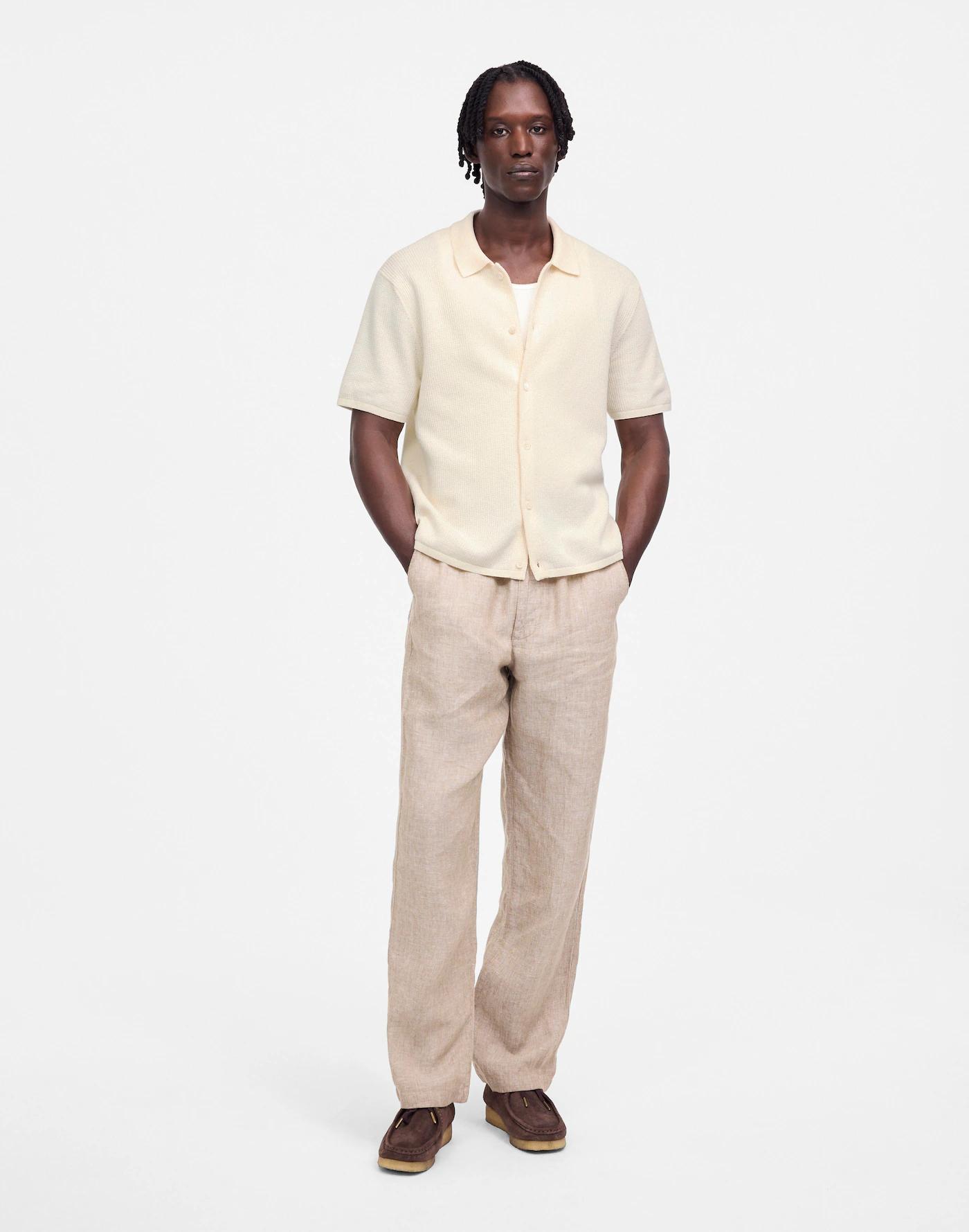 Tuck-Stitch Button-Up Sweater Polo Product Image