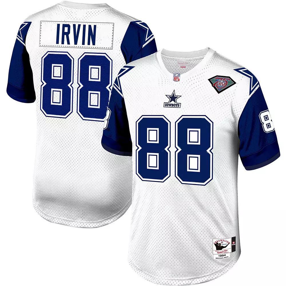 Men's Mitchell & Ness Michael Irvin White Dallas Cowboys 1994 Authentic Throwback Retired Player Jersey, Size: 40 Product Image