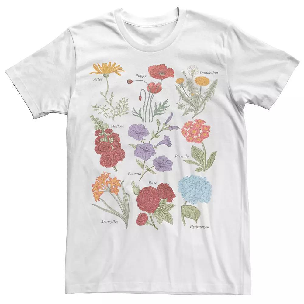 Men's Flower Names Sketched Tee,  Product Image