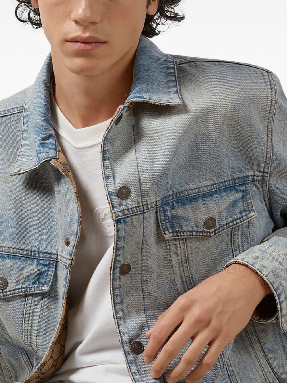 GUCCI Reversible Denim Jacket In Blue Product Image