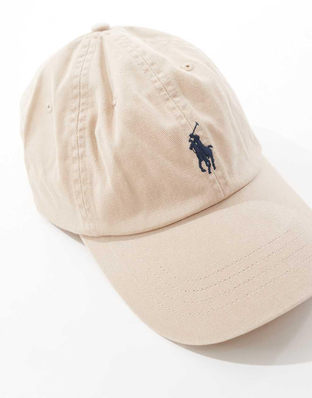 Polo Ralph Lauren icon logo twill baseball cap in tan Product Image