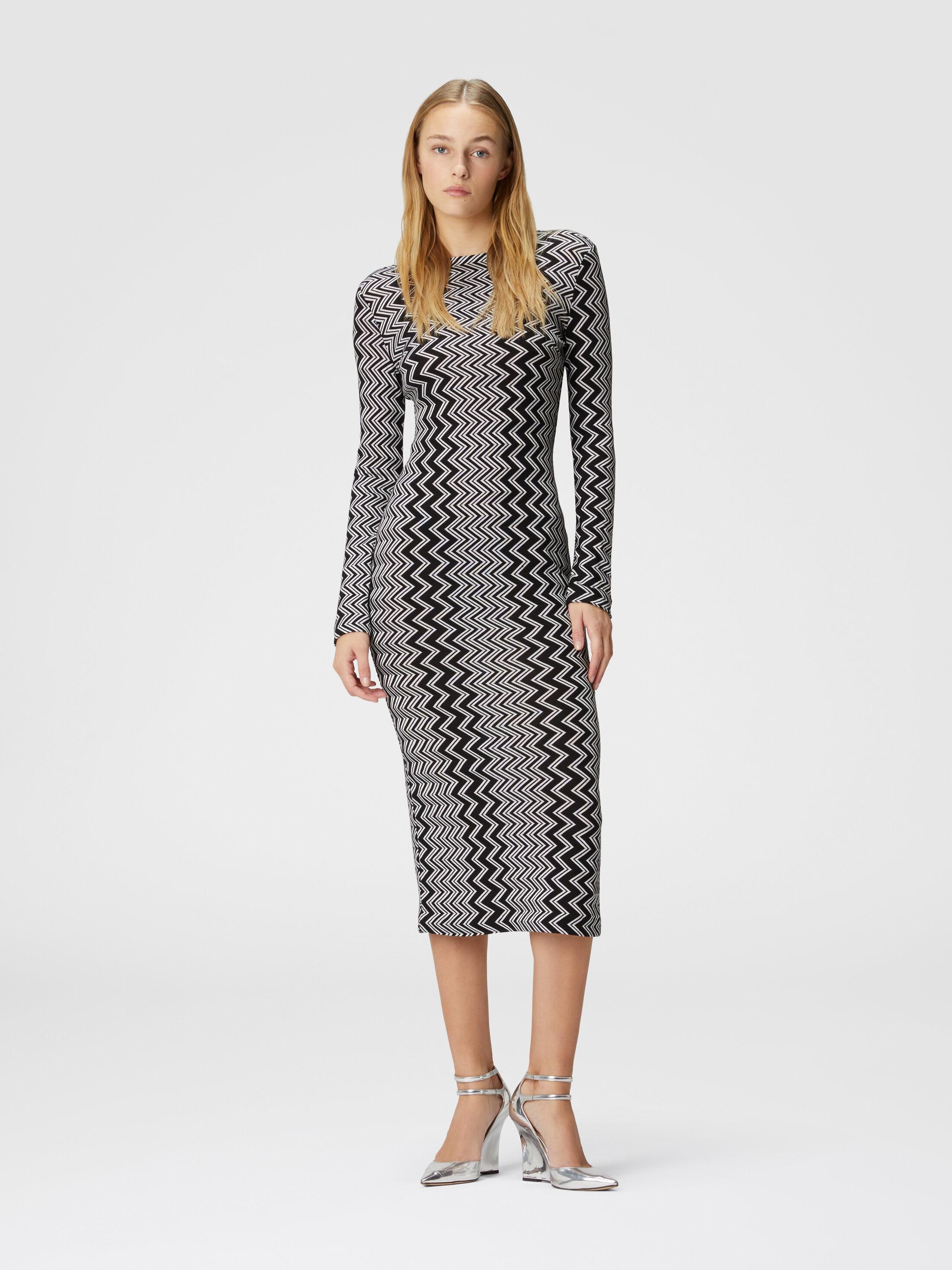 Zigzag wool and viscose midi dress Product Image