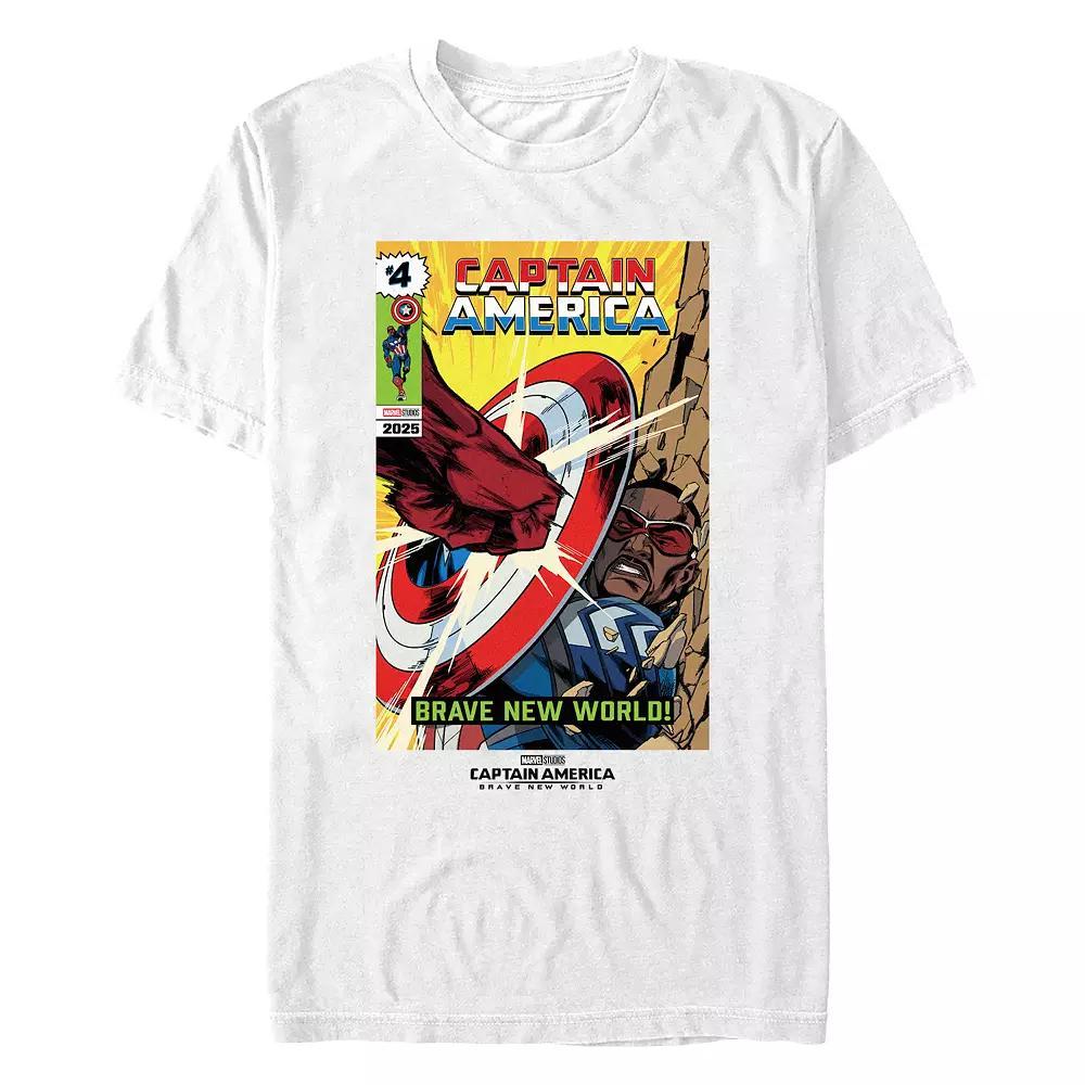 Men's Marvel Captain America Brave New World Shield Smash Cover Graphic Tee,  Product Image