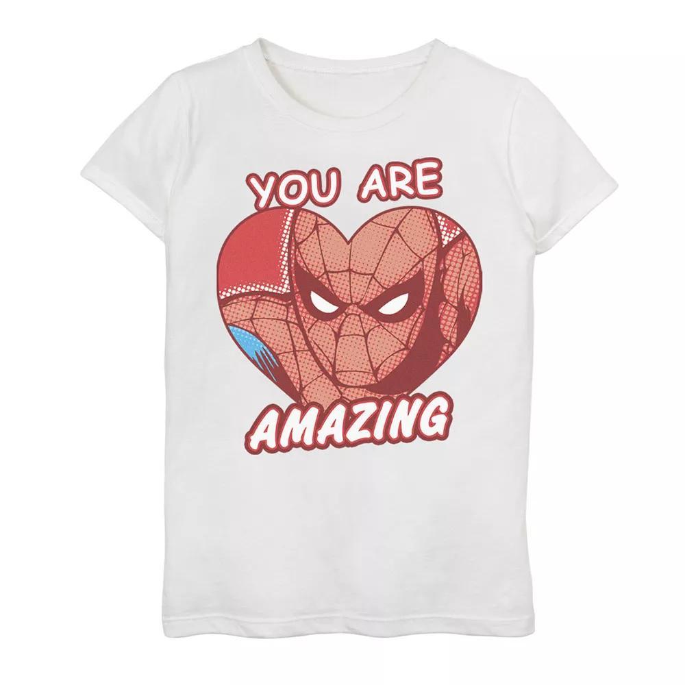 Girls 7-16 Marvel Spider-Man You Are Amazing Heart Shaped Portrait Graphic Tee, Girl's,  Product Image