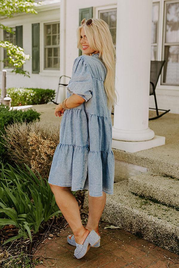 Downtown Daze Chambray Mini Dress Curves Product Image