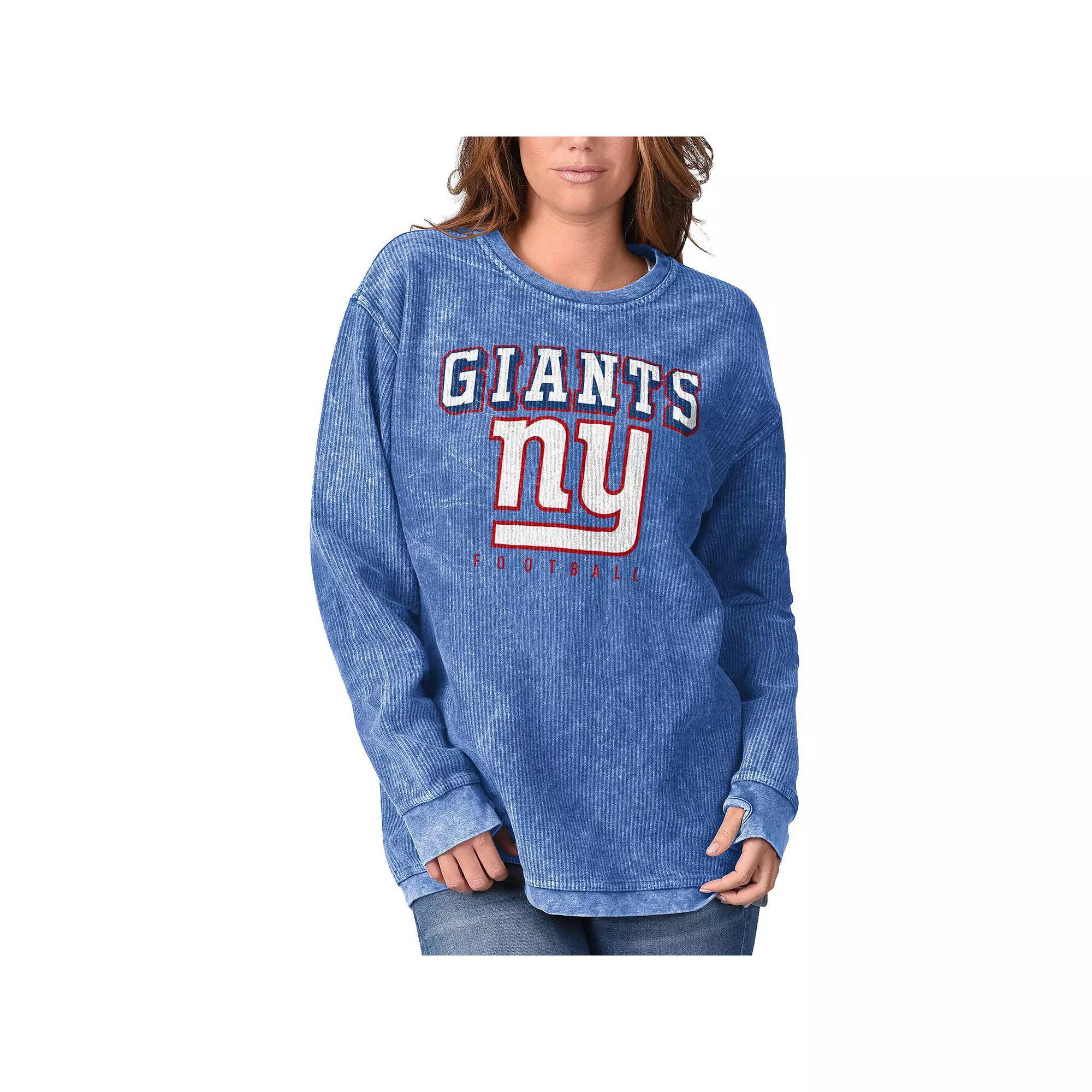 Women's G-III 4Her by Carl Banks Royal New York Giants Comfy Cord Pullover Sweatshirt,  Product Image