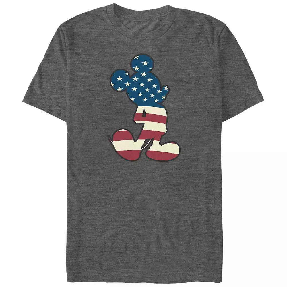 Disney's Mickey Mouse USA Flag Print Silhouette Big & Tall Graphic Tee, Men's,  Product Image