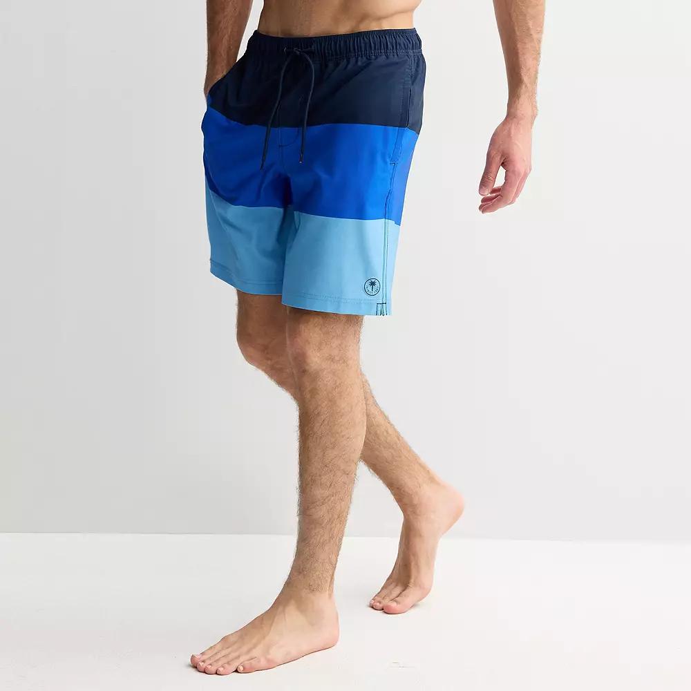 Men's Trinity Coast 9" Colorblock Swim Trunks, Size: Small 9 INCH, Blue Product Image