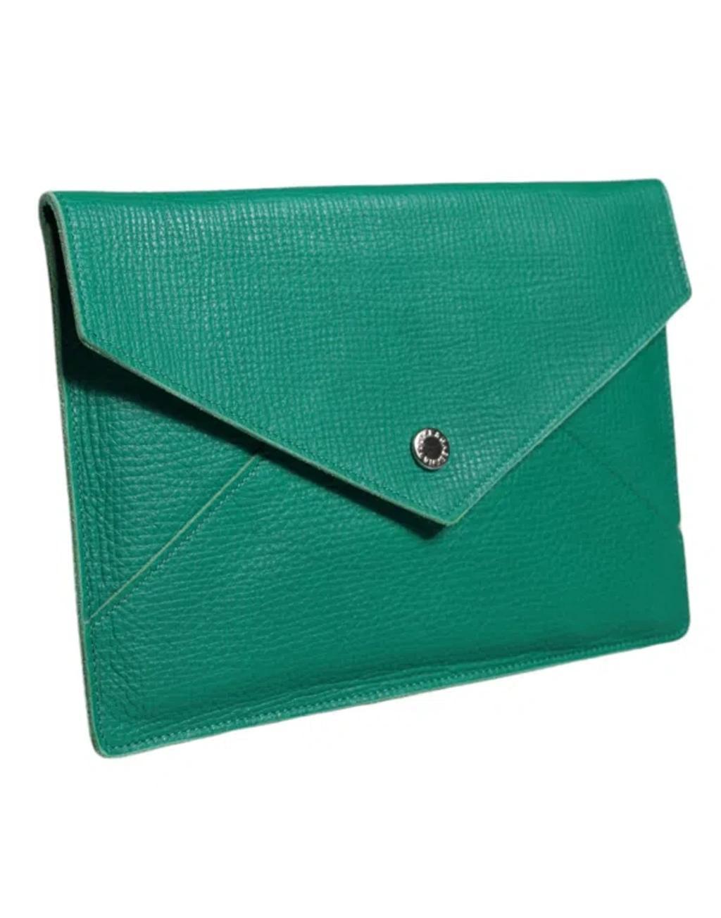 DOLCE & GABBANA Green Leather Handbag Clutch Mini Purse Pouch Tablet Case Product Image