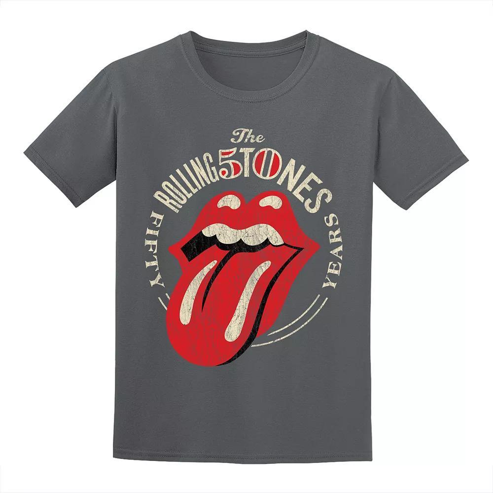 Men's Rolling Stones 50th Anniversary Tongue Tee, Size: Large, Grey Product Image