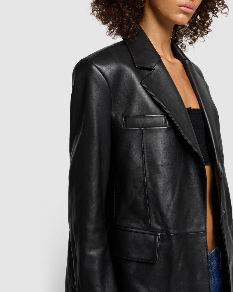 Italian Leather Blazer Product Image