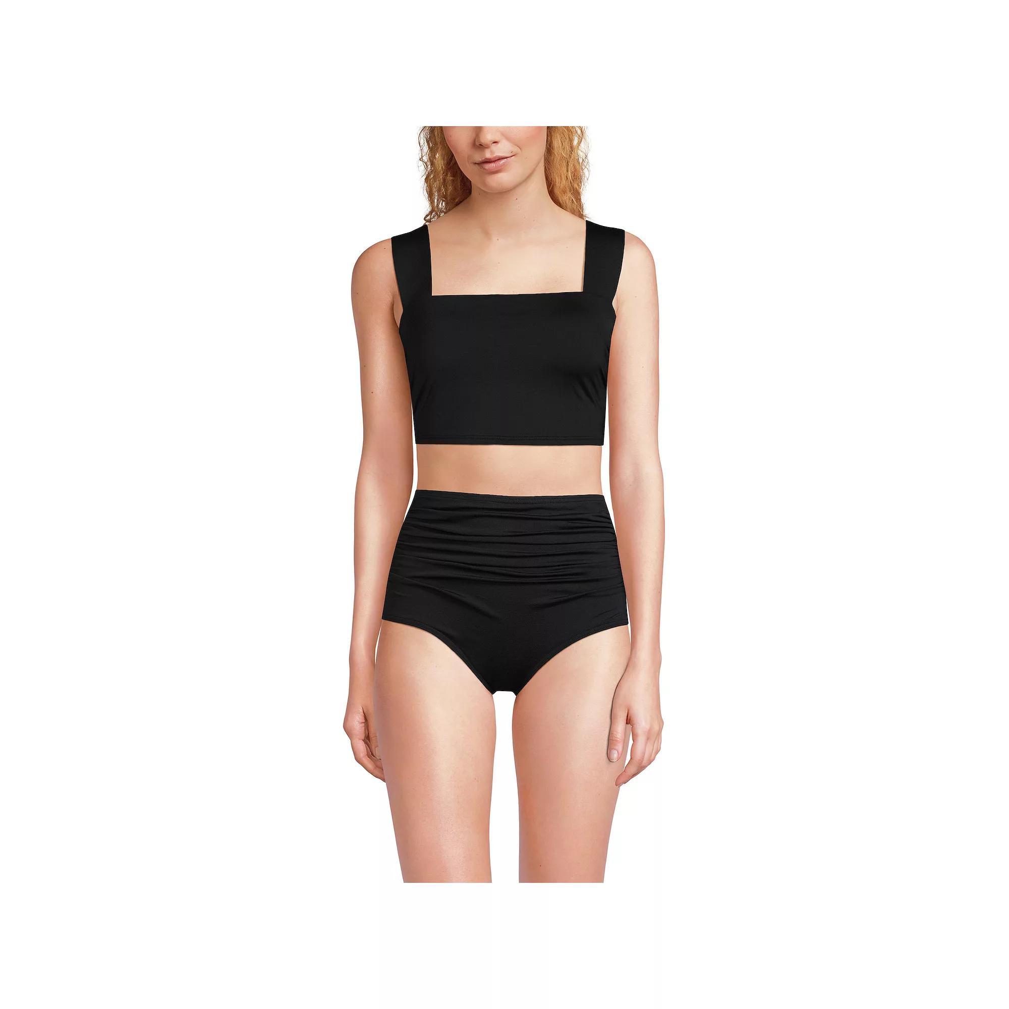 Women's Lands' End D-Cup Square Neck Tankini Swim Top,  Product Image